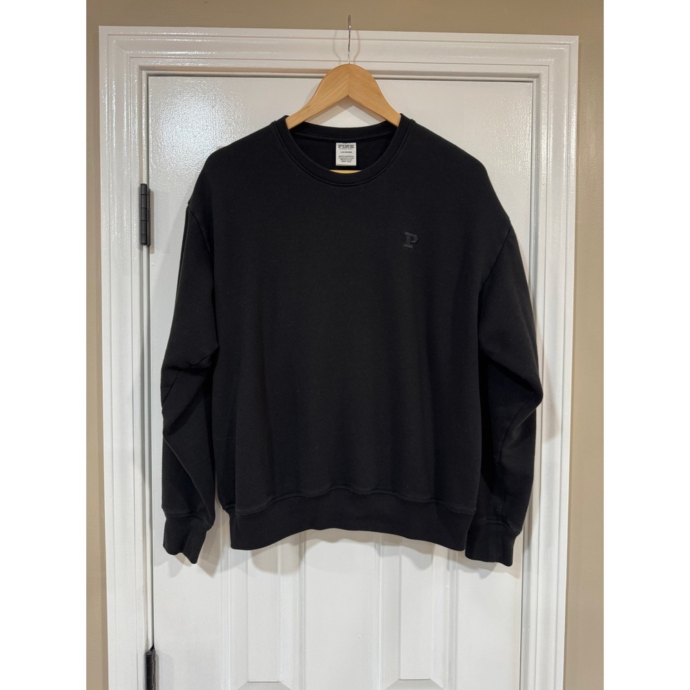 PINK Victoria's Secret Black Crewneck Sweatshirt Oversized Logo Pullover Large
